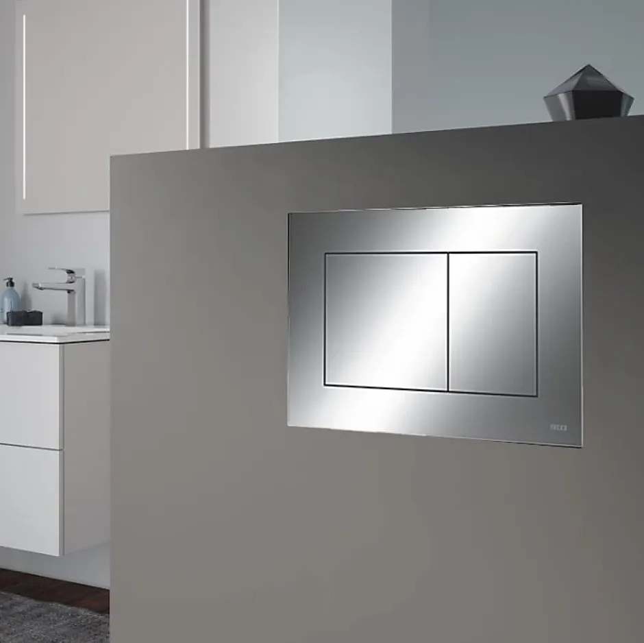 Badland Pack WC Bâti-support TECEbase + WC Rolo blanc + tapis d'isolation acoustique + plaque chrome