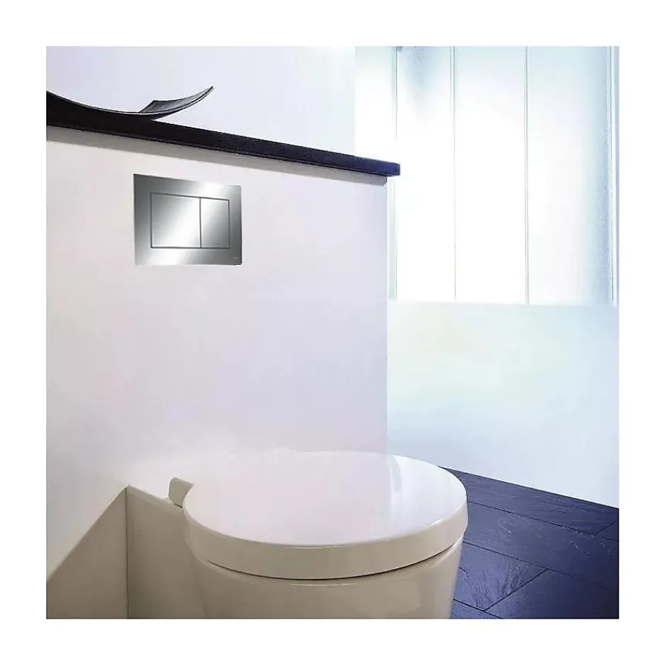 Badland Pack WC Bâti-support TECEbase + WC Rolo blanc + tapis d'isolation acoustique + plaque chrome