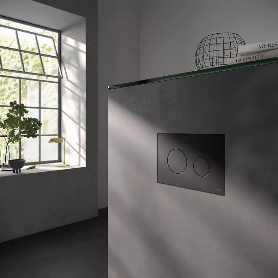Badland Pack WC Bâti-support TECEbase + WC Rolo noir + tapis d'isolation acoustique + plaque noir* Wc Suspendu