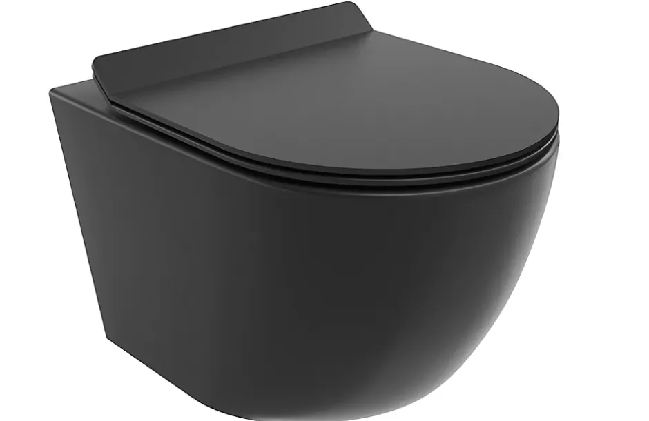 Badland Pack WC Bâti-support TECEbase + WC Rolo noir + tapis d'isolation acoustique + plaque noir* Wc Suspendu