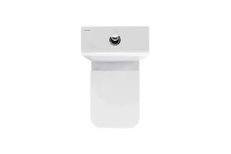 Sanindusa Pack WC Compact caréné blanc ADVANCE 61,5x36,5 chasse d'eau par le coté, évacuation arrière ou dessous, abattant inclus