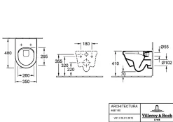 Villeroy & Boch Pack WC cuvette suspendue sans bride avec abattant Targa Design