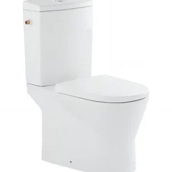 Sanindusa Pack WC cuvette+réservoir+abattant frein de chute+fixations caréné évacuation arrière alim. chasse d'eau par le côté blanc* Wc À Poser