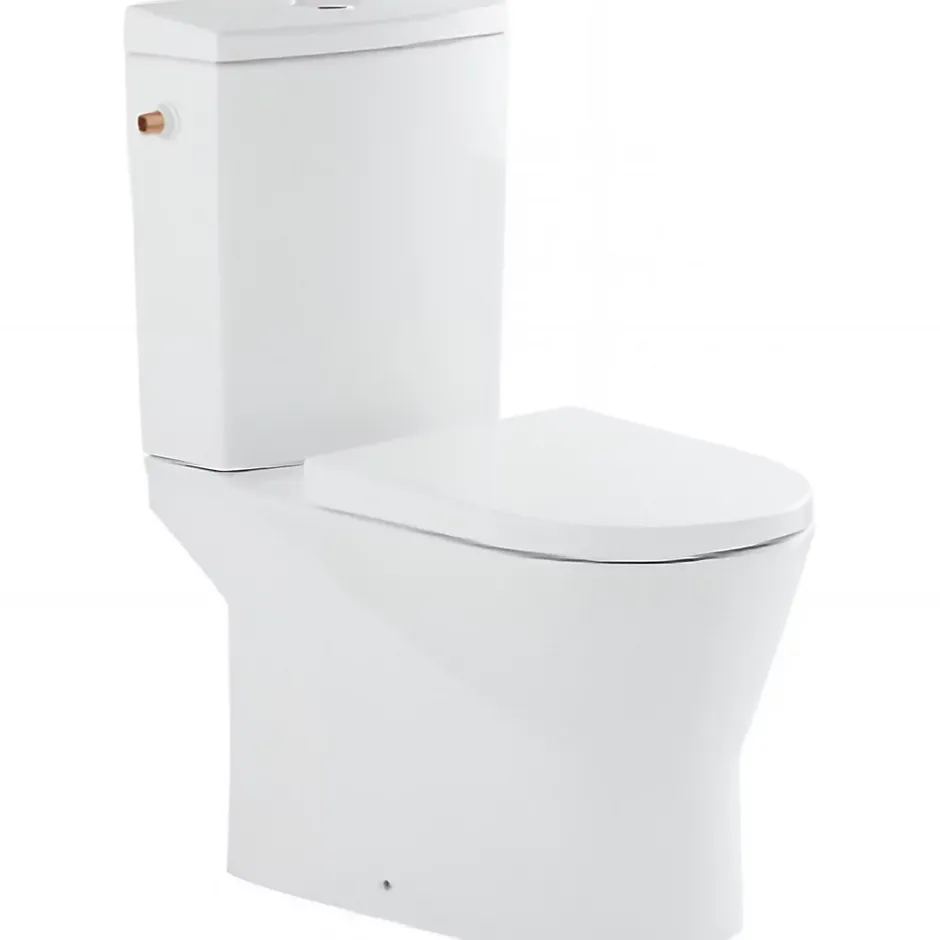 Sanindusa Pack WC cuvette+réservoir+abattant+fixations UrbY 65 caréné évacuation arrière alim. chasse d'eau par le côté blanc* Wc À Poser