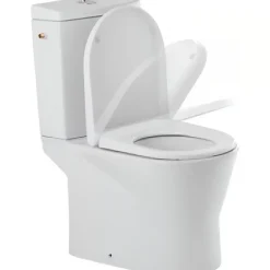Sanindusa Pack WC cuvette+réservoir+abattant+fixations caréné évacuation par dessous alim. chasse par le côté abattant frein de chute blanc* Wc À Poser
