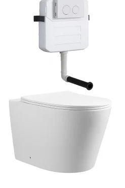 Rentside PACK WC EN PORCELAINE WALL HUNG - SUR PIEDS BLANC