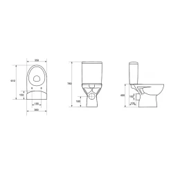 Planète Bain Pack wc gain de place rimless sortie horizontale* Wc À Poser
