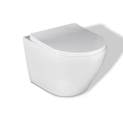 Badland Pack WC GEBERIT Bâti-support Duofix+WC Slim Soft-Close ROLO blanc+tapis d'isolation acoustique+plaque noir* Wc Suspendu
