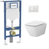Geberit Pack WC UP320 + Cuvette sans bride Mesto Square + Plaque Sigma Blanc