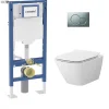 Geberit Pack WC UP320 + Cuvette sans bride Mesto Square + Plaque Chromé Mat* Wc Suspendu