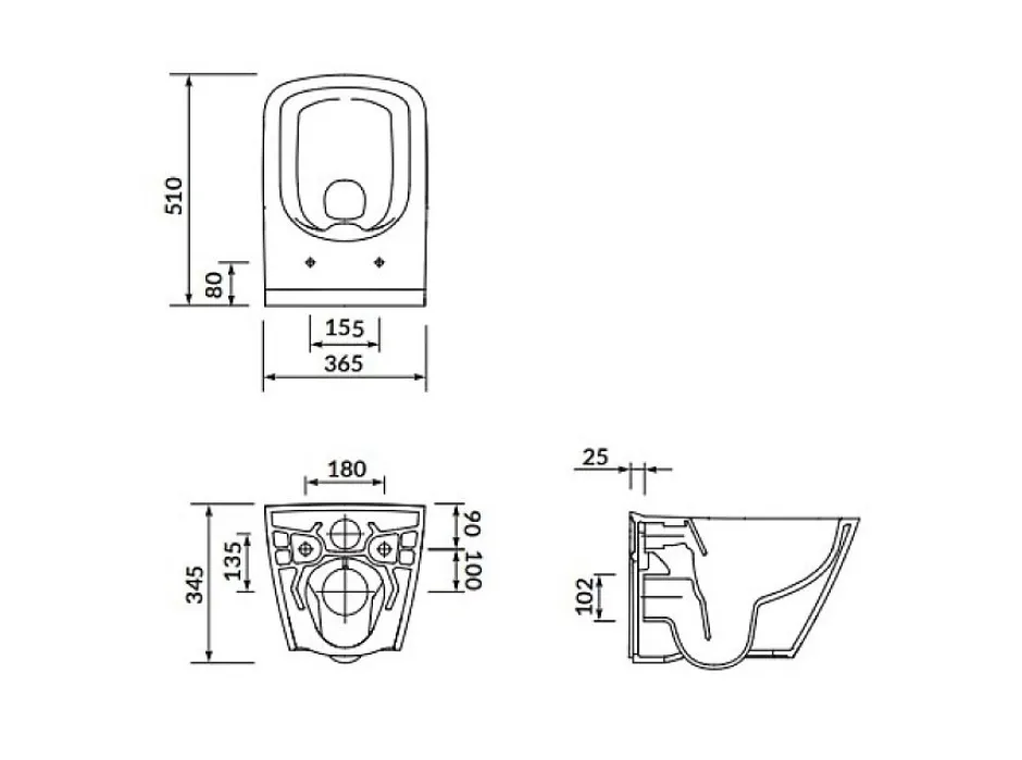 Geberit Pack WC UP320 + Cuvette sans bride Mesto Square + Plaque Chromé Mat* Wc Suspendu