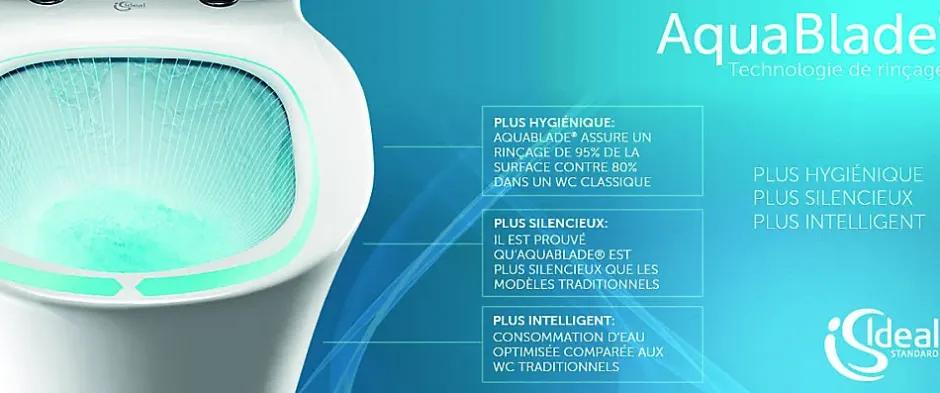 Grohe Pack WC Rapid SL + Cuvette Ideal Standard Tesi Aquablade rimless + Plaque de commande Skate Chrome (AQUA-SET)* Wc À Poser