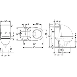 Geberit Pack WC RENOVA sortie horizontale - - 501.756.00.1* Wc À Poser