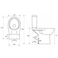 Planète Bain Pack wc surelevé rimless sortie horizontale* Wc À Poser