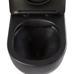 Planète Bain Pack WC suspendu avec lave-mains intégré + cuvette gain de place sans bride corolla Noir mat* Wc Suspendu