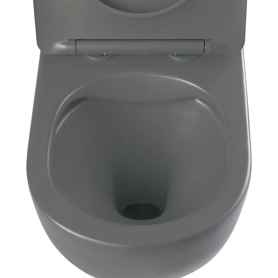 Planète Bain Pack WC suspendu avec lave-mains intégré + Cuvette gain de place sans bride corolla Gris mat* Wc Suspendu