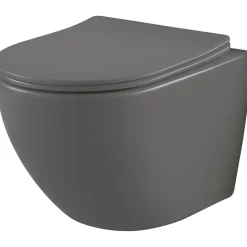 Planète Bain Pack WC suspendu avec lave-mains intégré + Cuvette gain de place sans bride corolla Gris mat* Wc Suspendu