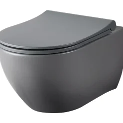 Planète Bain Pack WC suspendu bati siamp universel + cuvette sans bride grise knidos* Wc Suspendu