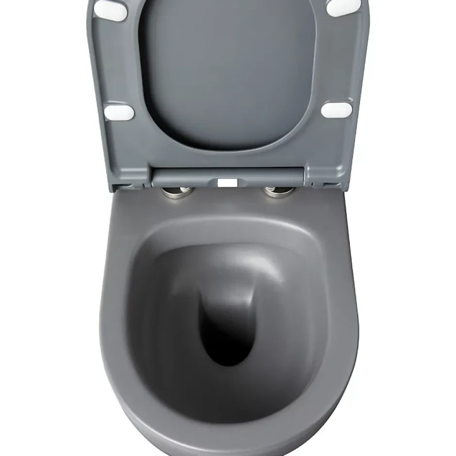 Planète Bain Pack WC suspendu bati siamp universel + cuvette sans bride grise knidos* Wc Suspendu