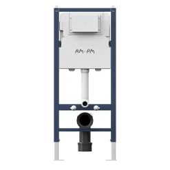 Am.Pm Europe Pack WC suspendu bâti mural et cuvette Plaque Round Blanche Pack WC Bati-support AM.PM X-Joy S* Wc Suspendu