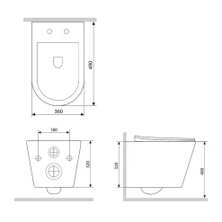 Am.Pm Europe Pack WC suspendu bâti mural et cuvette Plaque Round Blanche Pack WC Bati-support AM.PM X-Joy S* Wc Suspendu