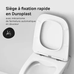 Am.Pm Europe Pack WC suspendu bâti mural et cuvette Plaque Round Chrome Pack WC Bati-support AM.PM X-Joy
