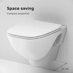 Am.Pm Europe Pack WC suspendu bâti mural et cuvette Plaque Round Chrome Pack WC Bati-support AM.PM X-Joy