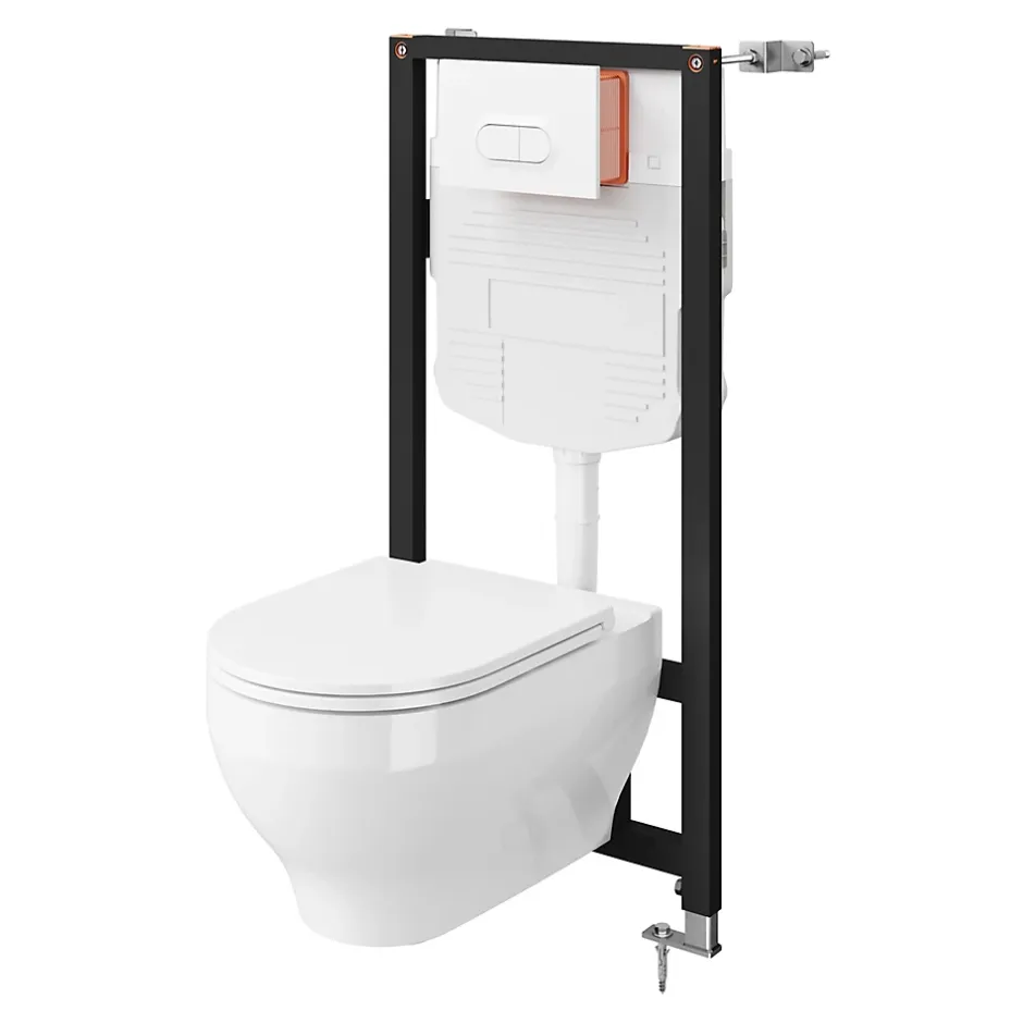 GoodHome Pack WC suspendu compact sans bride Cavally