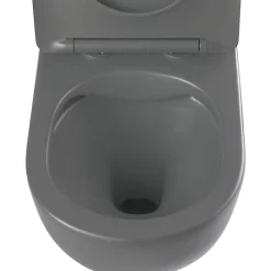 Planète Bain Pack WC suspendu gain de place bâti mural verre noir + cuvette sans bride gris mat corolla* Wc Suspendu