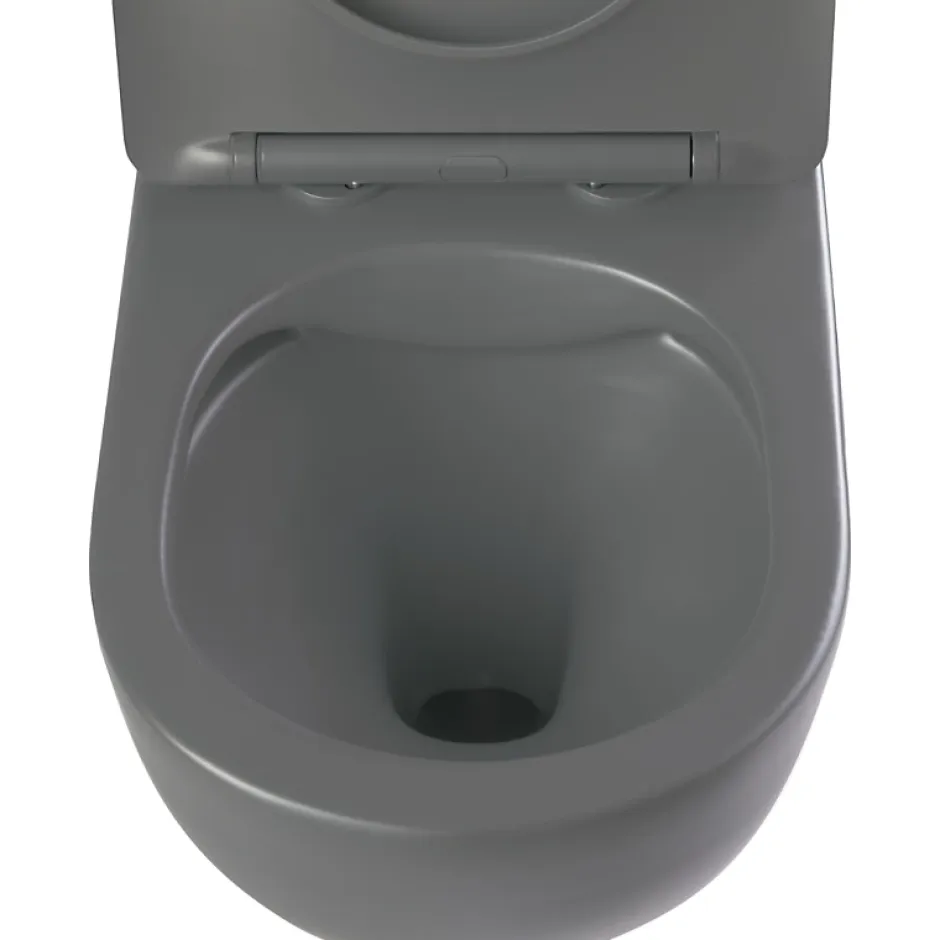 Planète Bain Pack WC suspendu gain de place bâti universel siamp + cuvette sans bride gris mat corolla