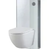 Planète Bain Pack WC suspendu gain de place bâti mural verre blanc + cuvette sans bride Corolla* Wc Suspendu