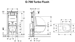 Geberit Pack WC suspendu G-700 Turboflush* Wc Suspendu