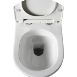Planète Bain Pack WC suspendu mural en verre blanc et cuvette carénée sans bride CERES