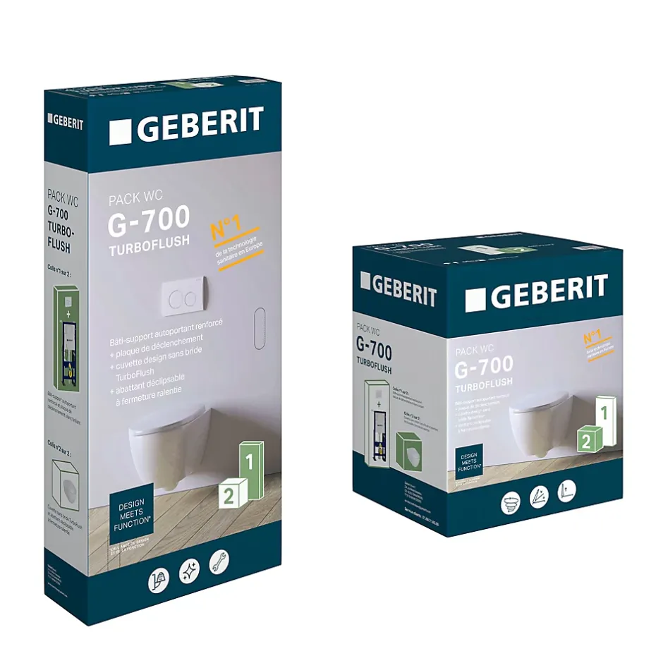 Geberit Pack WC suspendu sans bride, G-700 Turboflush* Wc Suspendu