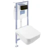 Villeroy & Boch Pack WC suspendu sans bride Architectura Twistflush e3 rectangle + bâti-support sol et mur + plaque noir* Wc Suspendu