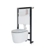 GoodHome Pack WC suspendu sans bride Luvia avec bâti-support sol et mur autoportant Silgo
