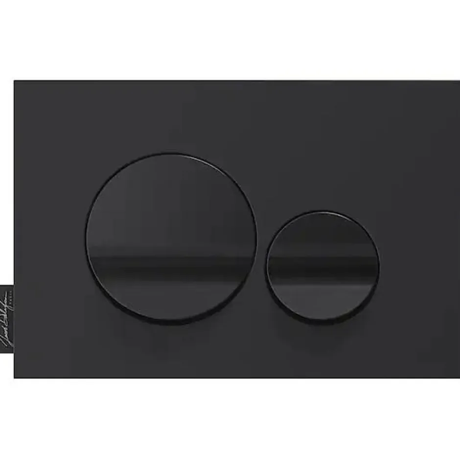 Jacob Delafon Pack WC suspendu sans bride Struktura+ bâti-support + plaque Noir brillant/Noir mat