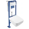 Villeroy & Boch Pack WC suspendu sans bride Architectura Twistflush e3 rectangle + bâti-support ViConnect + plaque blanc