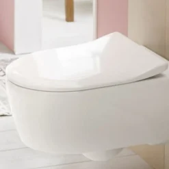 Villeroy & Boch Pack WC suspendu sans bride VILLEROY ET BOCH Avento + Bâti support ViConnect Pro + abattant frein de chute + plaque blanche