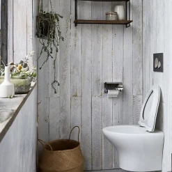 Jacob Delafon Pack WC suspendu sans bride Nouvelle vague + bati support + plaque chromé brillant blanc mat