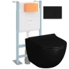 Vitra Pack WC suspendu Sento noir + bâti autoportant V-Fix Core + Plaque Round Noir mat* Wc Suspendu