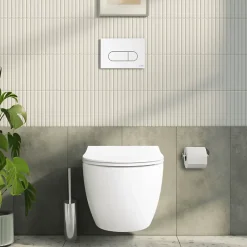 Vitra Pack WC suspendu Sento blanc mat + bâti autoportant V-Fix Core + Plaque Round Blanche* Wc Suspendu