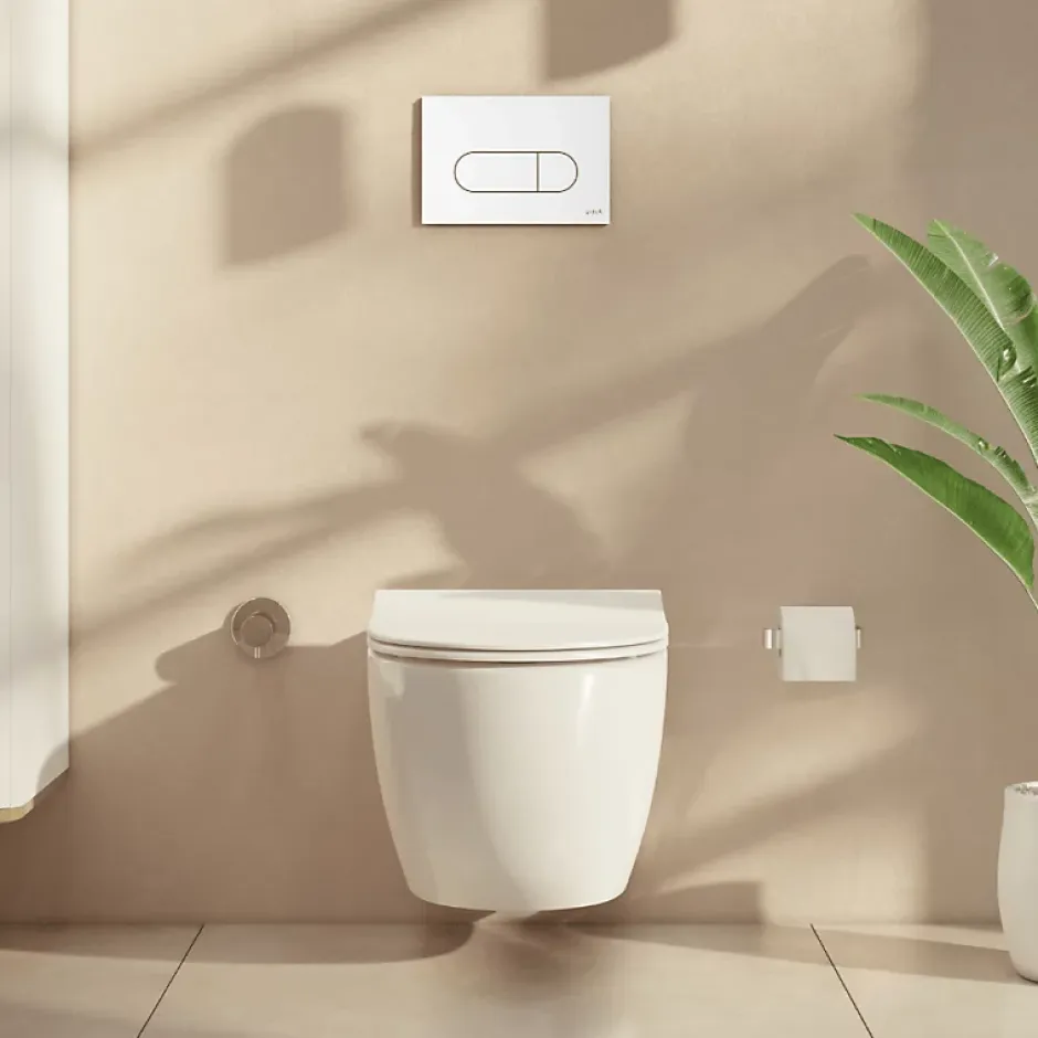 Vitra Pack WC suspendu Sento blanc mat + bâti autoportant V-Fix Core + Plaque Round Blanche* Wc Suspendu