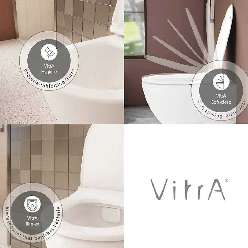Vitra Pack WC suspendu Sento blanc mat + bâti autoportant V-Fix Core + Plaque Round Blanche* Wc Suspendu