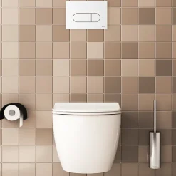 Vitra Pack WC suspendu Sento blanc + bâti autoportant V-Fix Core + Plaque Round Blanche