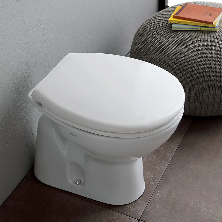 Kiamami Valentina Paire De Sanitaires Au Sol Wc Et Bidet En Céramique Blanche - Cipro