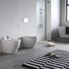 Laneri Paire de Sanitaires Bent Rimless - Cuvette + Bidet Mural au Sol Blanc Brillant - Sans Bride, Abattant Soft-Close