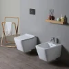 Kiamami Valentina Paire De Sanitaires Suspendus Wc Et Bidet En Céramique Avec Émail Antibactérien Et Système Rimless - Rock* Wc Suspendu