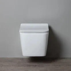 Kiamami Valentina Paire De Sanitaires Suspendus Wc Et Bidet En Céramique Avec Émail Antibactérien Et Système Rimless - Rock* Wc Suspendu