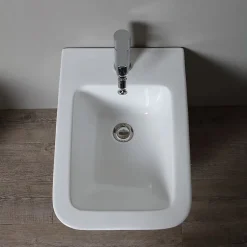 Kiamami Valentina Paire De Sanitaires Suspendus Wc Et Bidet En Céramique Avec Émail Antibactérien Et Système Rimless - Rock* Wc Suspendu